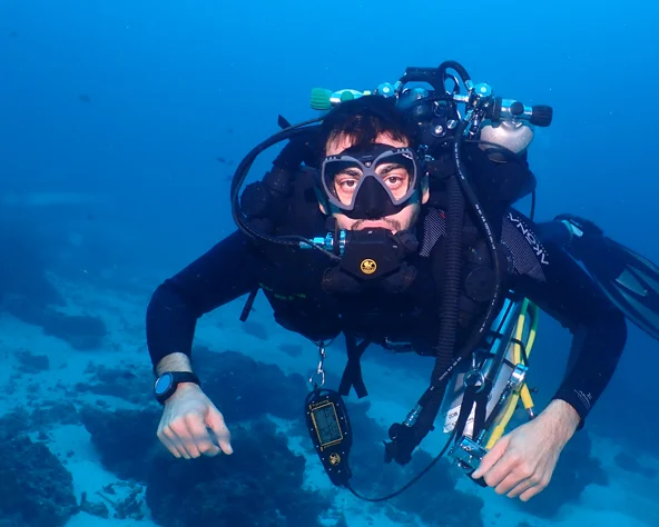 Rebreather Diver during training in Thailand